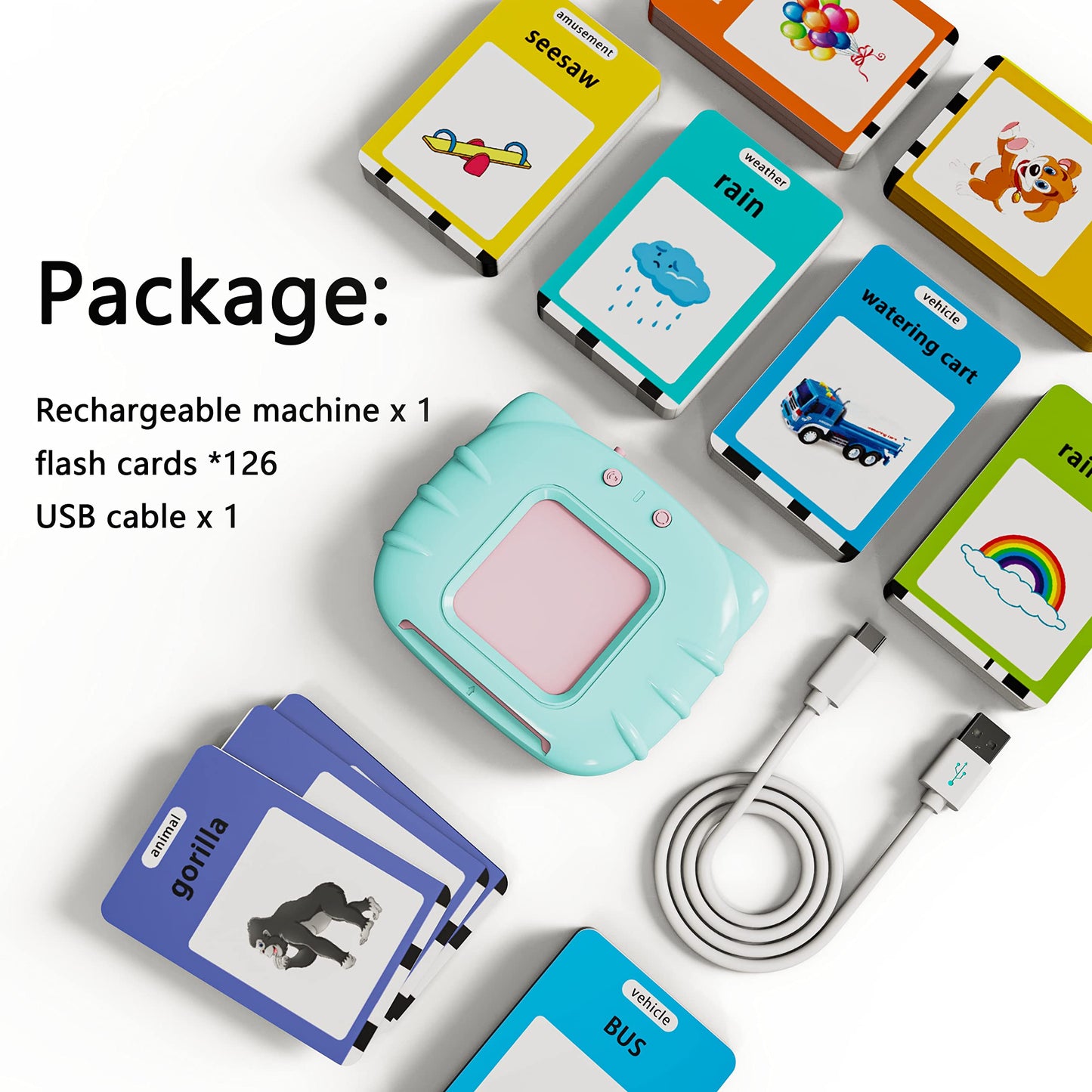 Lapare Audible Educational Toy with Music for Toddlers Age 1 2 3 4 5, 252 Sight Words Flash Cards