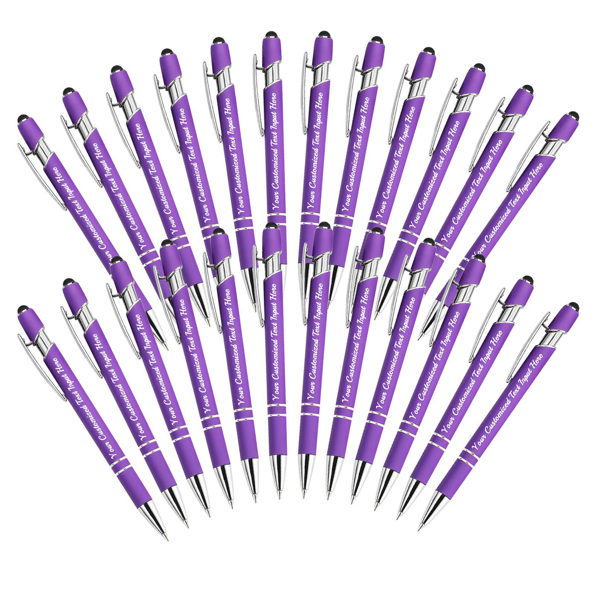 Betenshtresk Personalized Ballpoint Pen 24pcs, Custom Pens Free Engraved Bulk with Name Logo, Soft