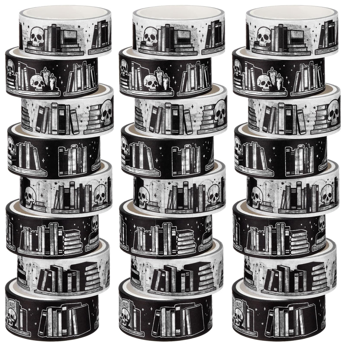 Janlaugh 24 Rolls Halloween Gothic Washi Tape, Book Washi Tape