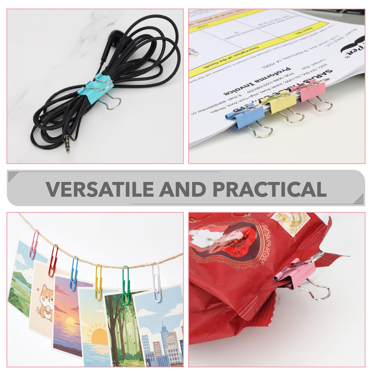 Mr. Pen- Paper Clips and Binder Clips, 272 PCS, Assorted Colors Medium
