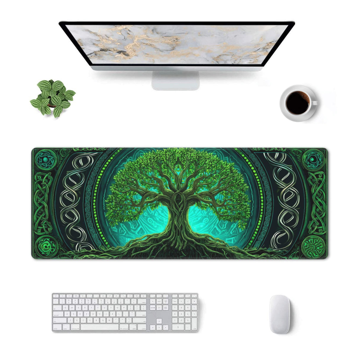 Tree Mouse Pad Extended Large Gaming Mouse Pad XL Stitched Edges for Gamer Home Office 31.5 X 11.8