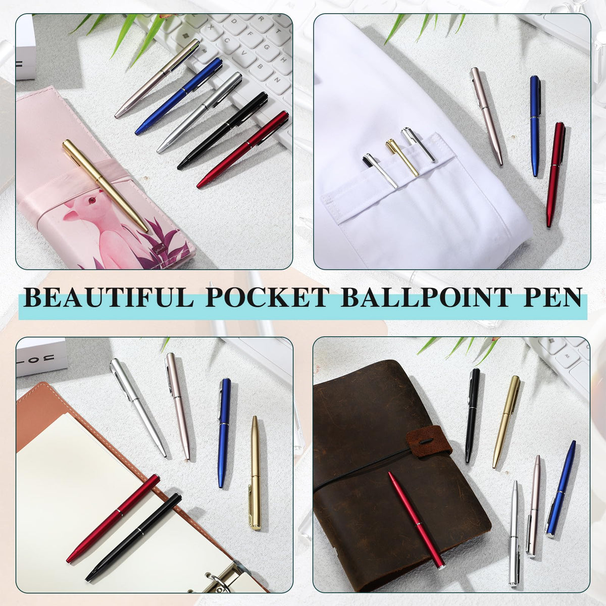 Teling 72 Pcs Small Ballpoint Pen Mini Pens Bulk 4 Inch,Multi Colors