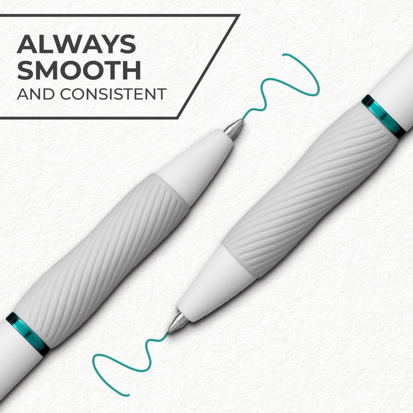 Sharpie S-Gel Pens, Pearl White Body, Medium (0.7mm) Point, Teal Ink, 12 Count