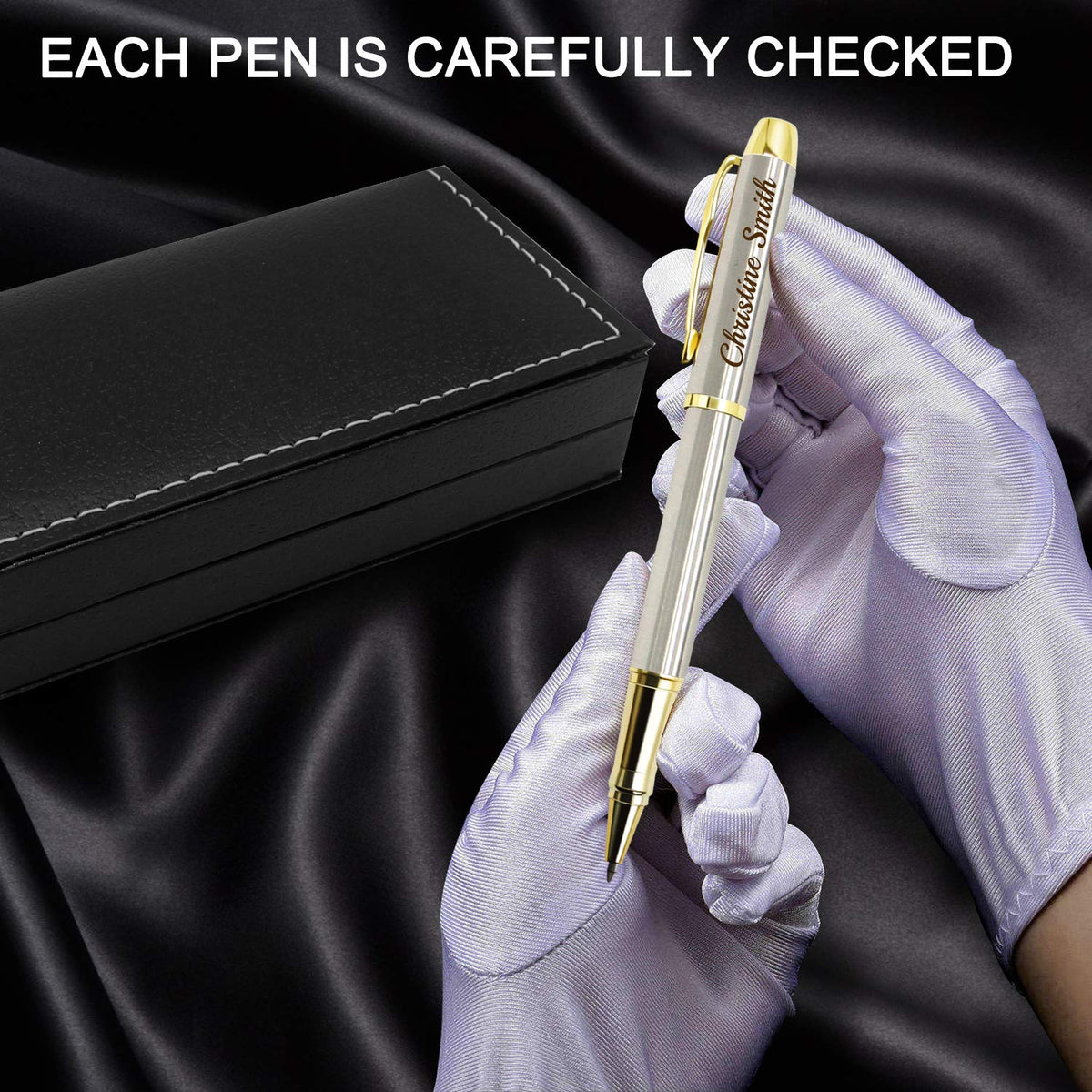 Amlion Personalized Pens Custom Engraved Pen with Name, Refillable Medium Refill, Personalized