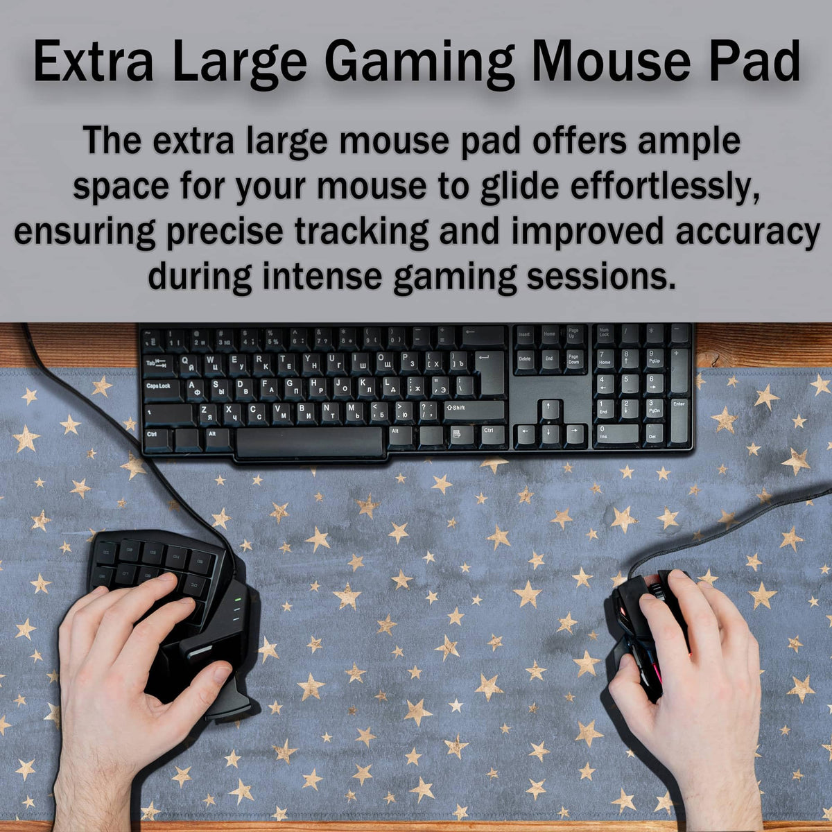 Samgula Extra Large Mouse Pad Stars Game Mat, Gaming Mouse Pads Office Desk Mat, Extra Large Desk