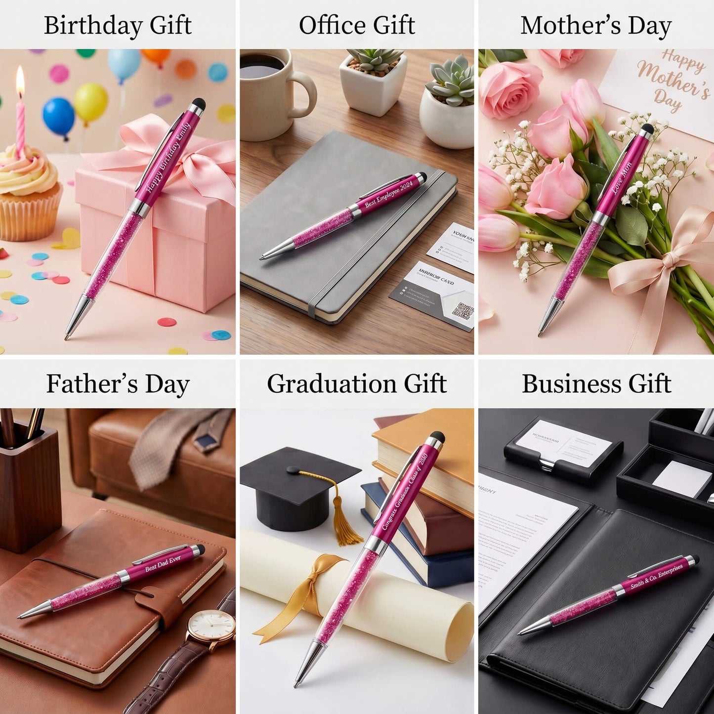 Ancolo Custom Pens with Stylus Tip Gift for Women/Lady/Girl/Teacher/Manager