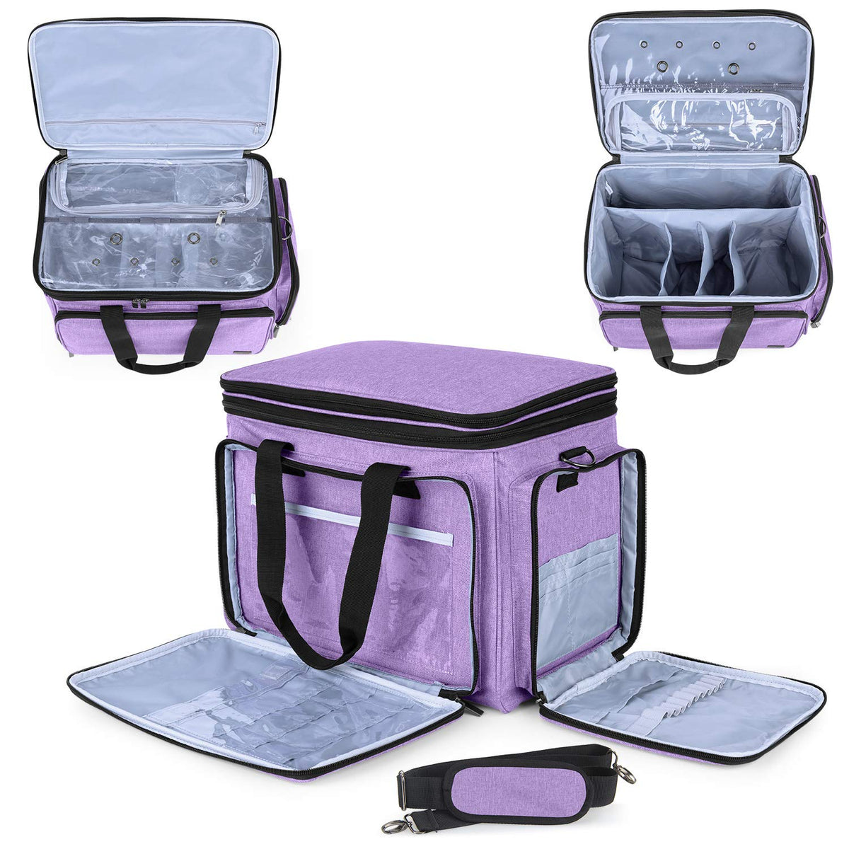 LUXJA Portable Yarn Knitting Storage Tote Bag,Lavender
