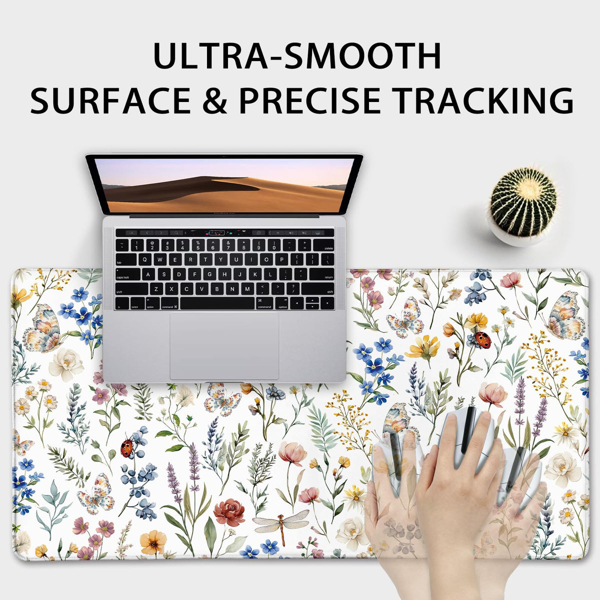 Mcapirivo Large Gaming Mouse Pad Desk Mat 31.5"x15.7" Non-Slip Weeds Floral