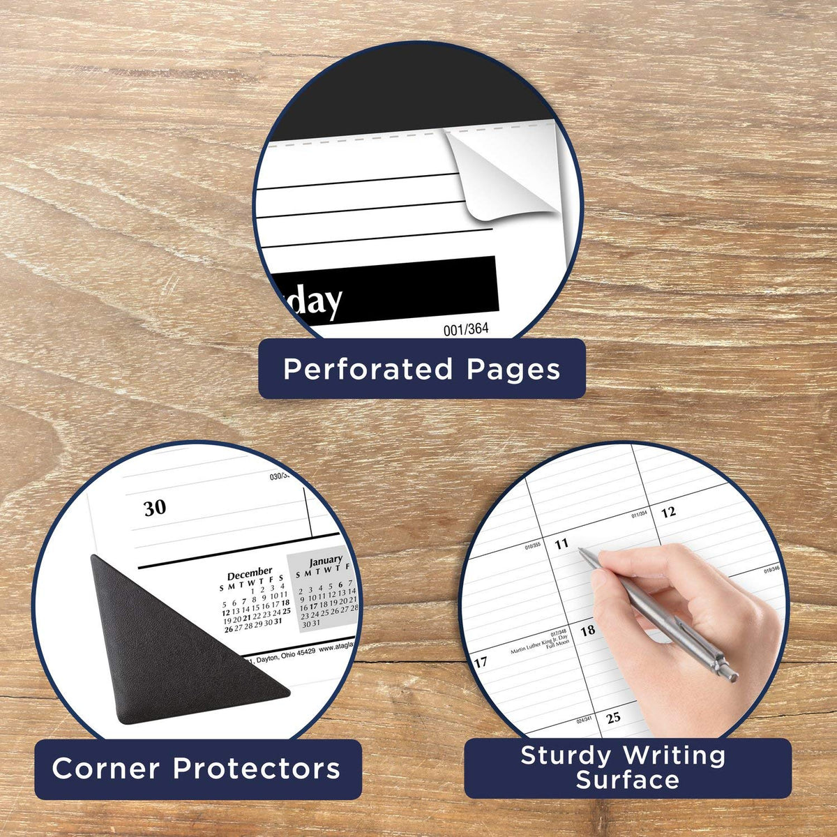 2022 Desk Calendars by AT-A-GLANCE, Monthly Desk Pads, 21-3/4" x 17", Standard, Ruled Blocks, 3