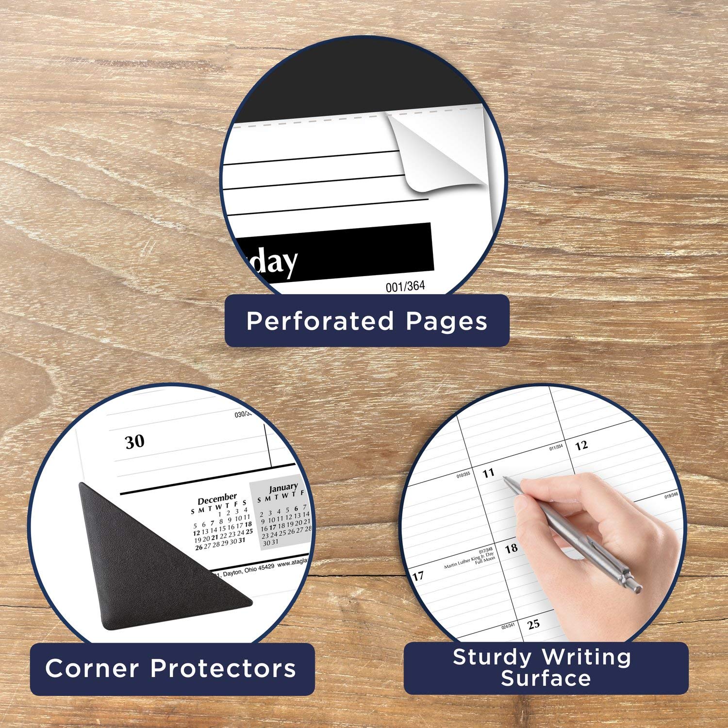 2022 Desk Calendars by AT-A-GLANCE, Monthly Desk Pads, 21-3/4" x 17", Standard, Ruled Blocks, 3