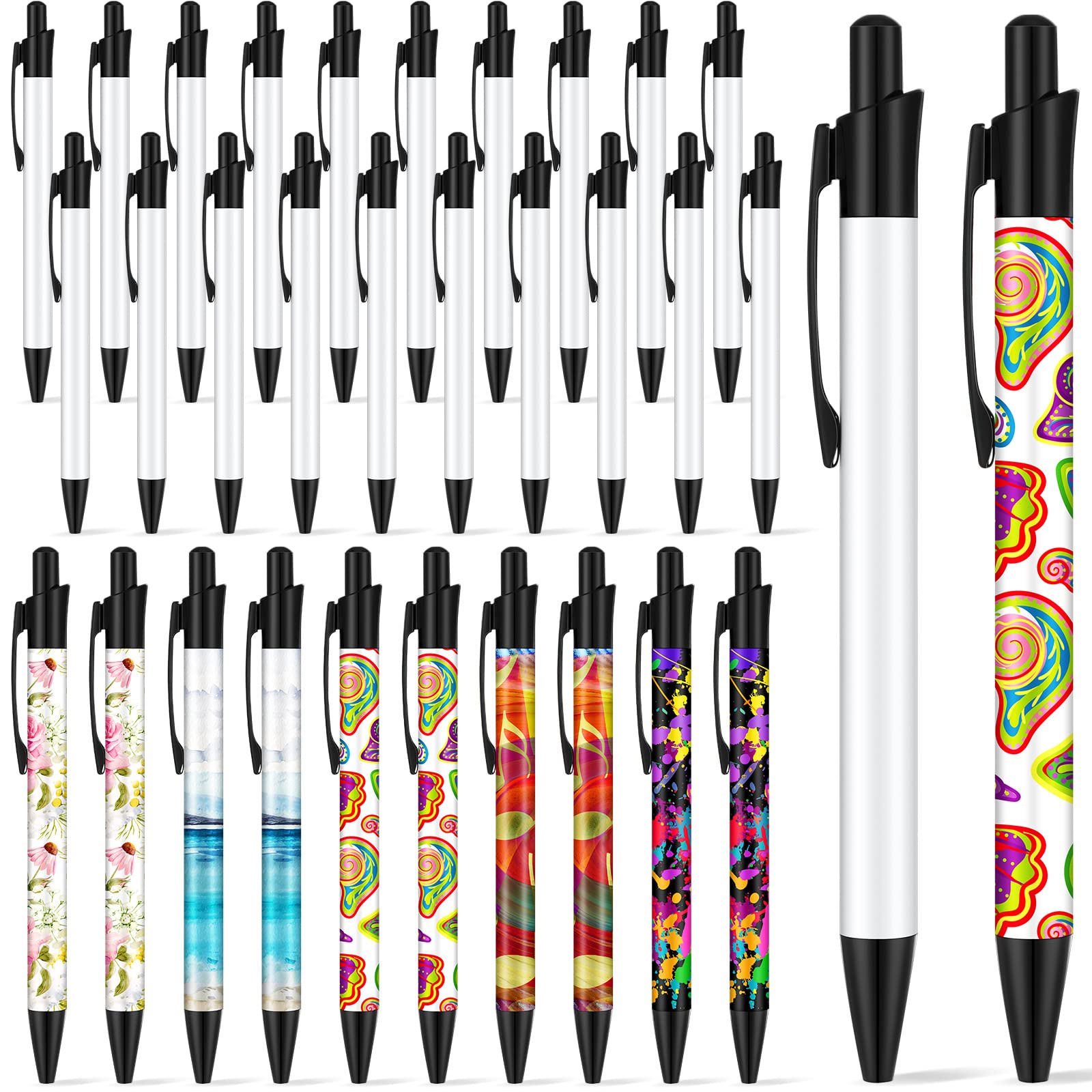 Yexiya Sublimation Pens Blank Heat Transfer Pen Sublimation Ballpoint Pen with Shrink Wrap White