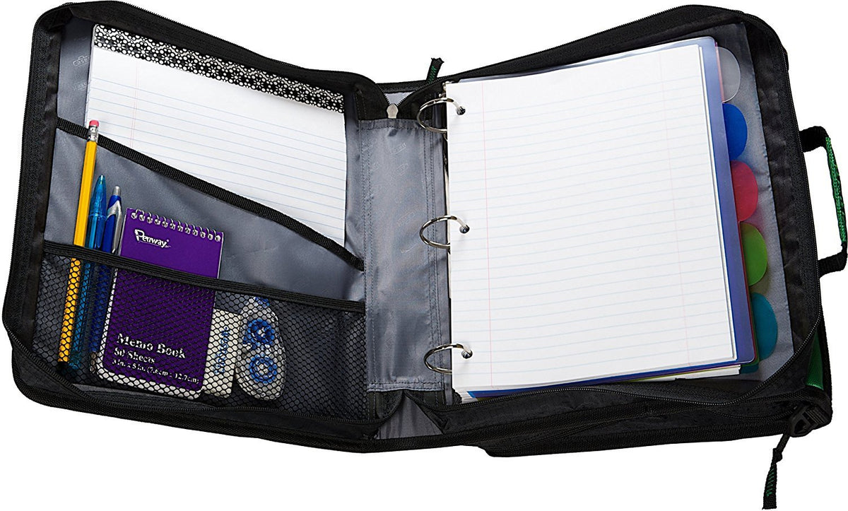 Case-it Z-Design Zippered Binder with Tab File, D-Ring, 1-1/2 Inches, Purple