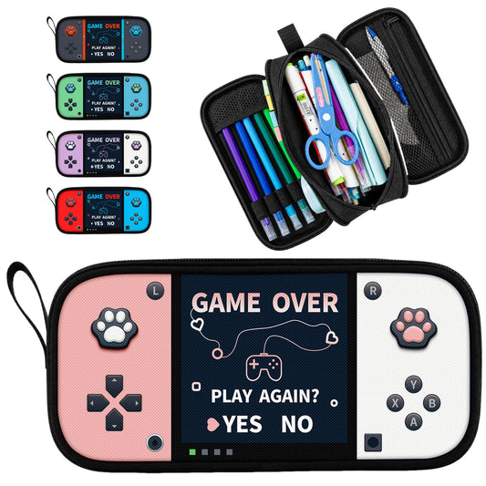 Easozoom Game Controller Pencil Case for Boys Kids Teens, Large Capacity Pencil Pouch with 3