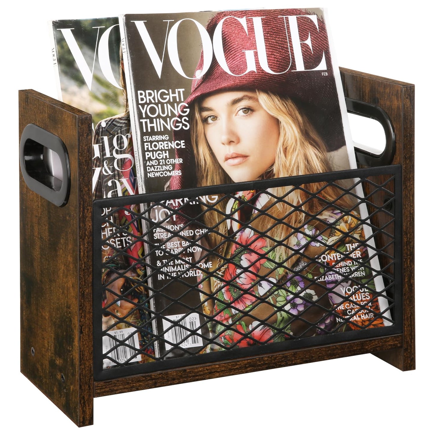 YINMIT Magazine Holder, Small Magazine Rack Floor, Book Storage Basket