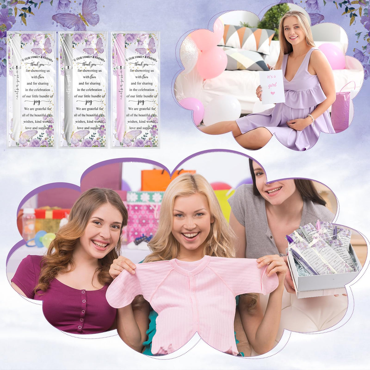 Engrowtic 50 Set Butterfly Baby Shower Party Favors for Guests