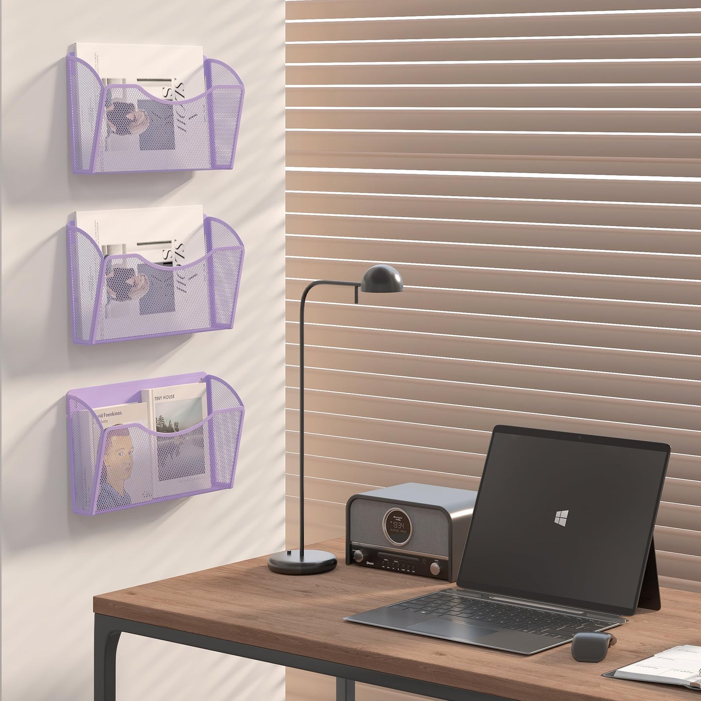 EasyPAG Wall File Organizer, Metal Mesh Hanging File Folder Holder for Letter/A4 Size Folders