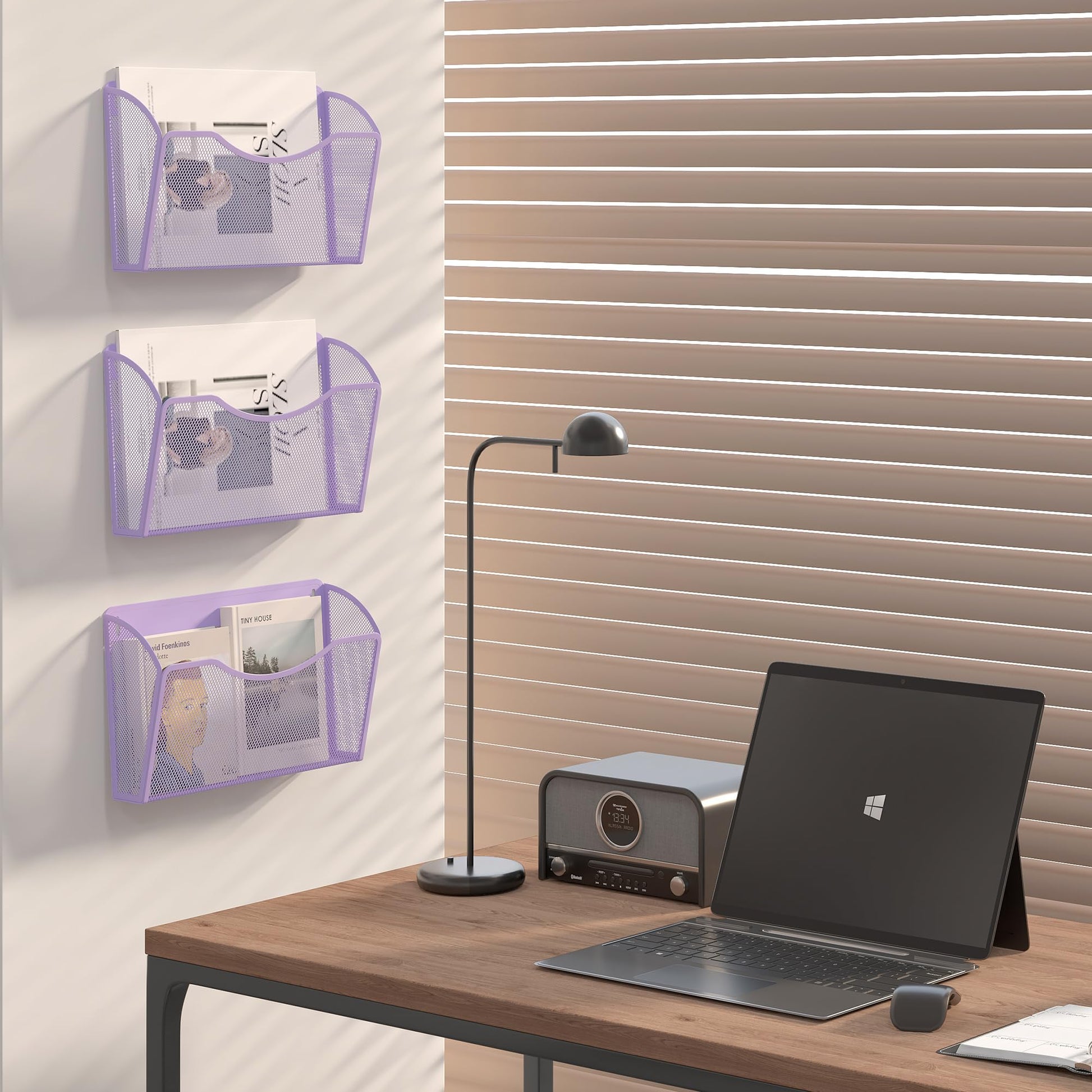 EasyPAG Wall File Organizer, Metal Mesh Hanging File Folder Holder for Letter/A4 Size Folders