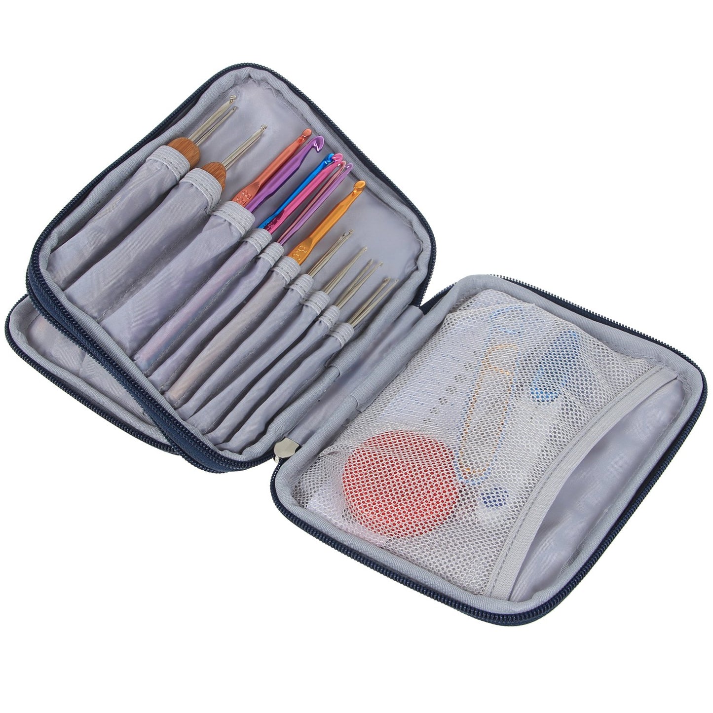 Teamoy Crochet Hook Case Empty, Crochet Hook Organizer, Cats Blue