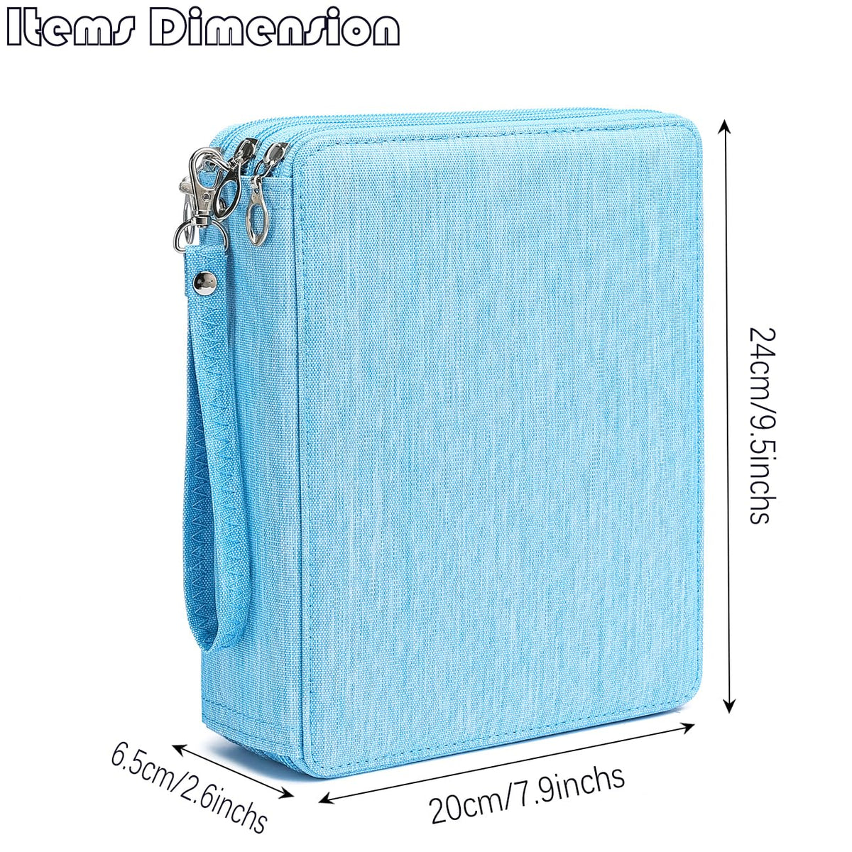 YOUNGCOL Deluxe Oxford Fabric Colored Pencil Case - 120 Slots Pencil Holder with Handle Strap Large