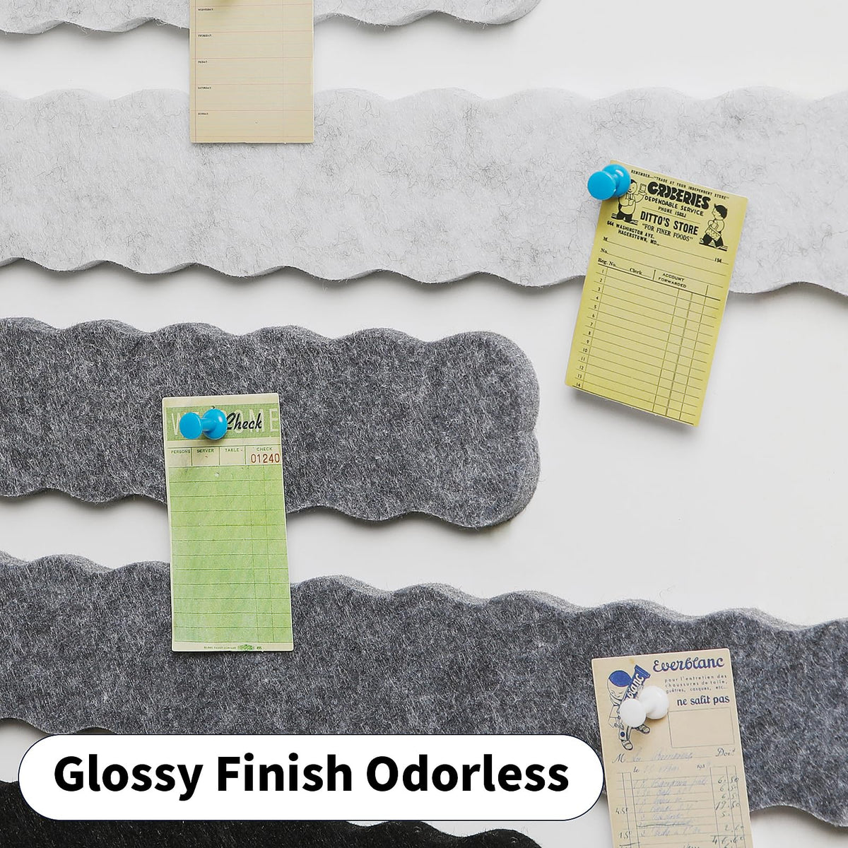 Cork Board Felt Bulletin Board 8-Pack with 50 Push Pins for Paste Notes, Photos, Schedules
