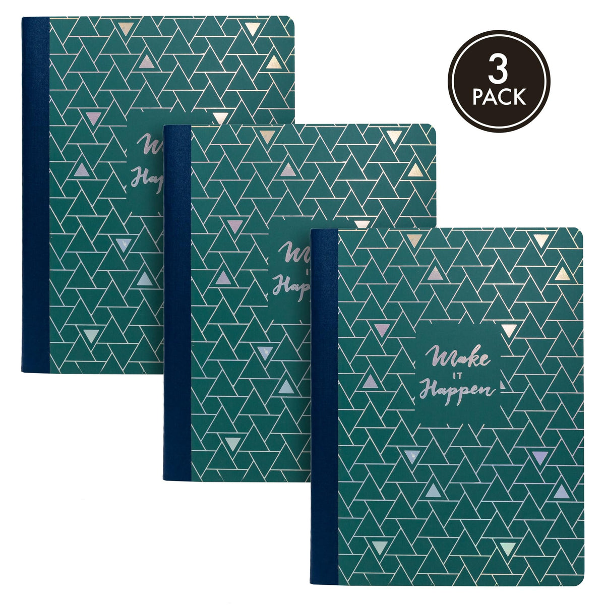 Pukka Pad, Composition Notebooks - 3 Pack of Journals Featuring 140 Pages of College Ruled 80GSM