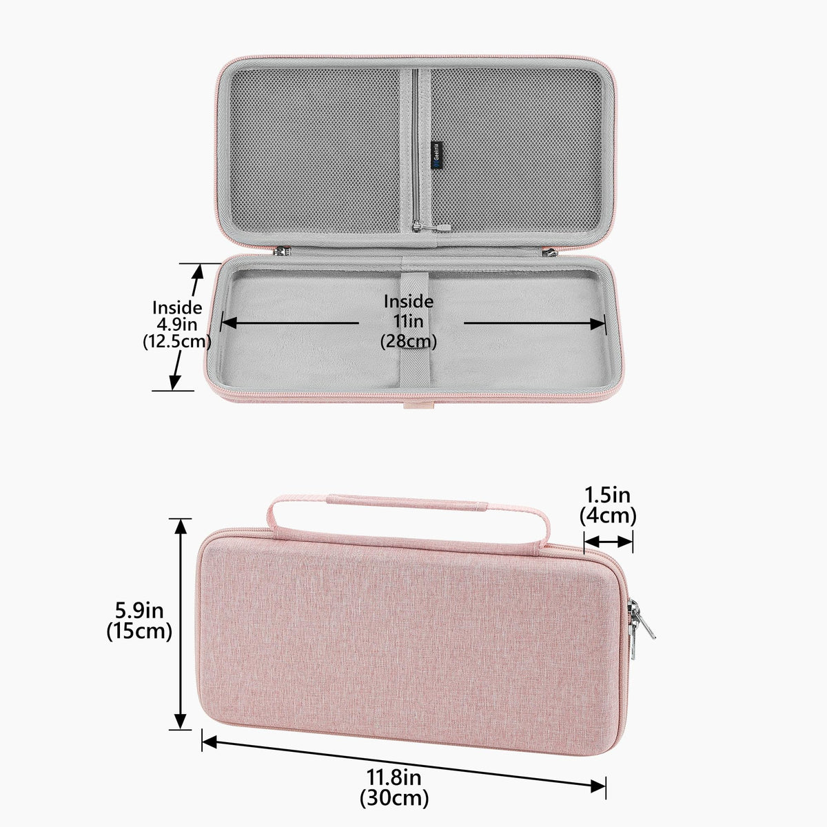 GEEKRIA Keyboard Carrying Case, Hard Shell Protective Travel Bag for Small Compact Keyboard