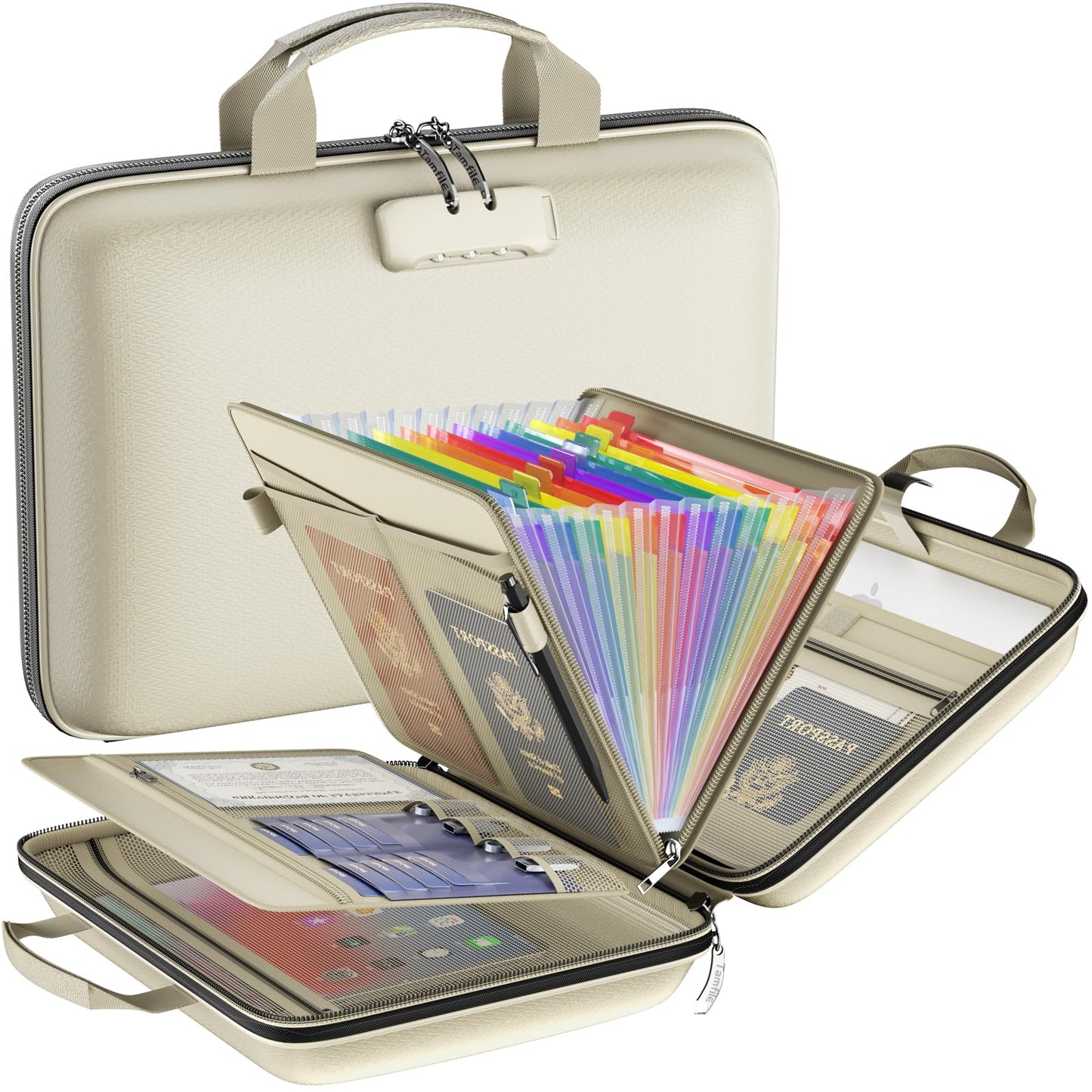 Tamfile Fireproof File Organizer with Lock,Hard Case Fireproof Document Box