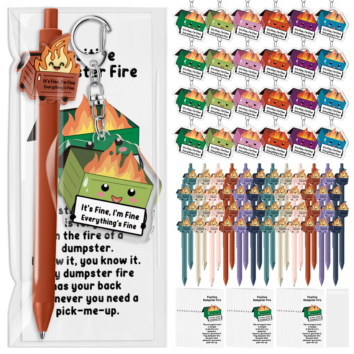 Sayglossy 96 Sets Christmas Funny Dumpster Fire Gift