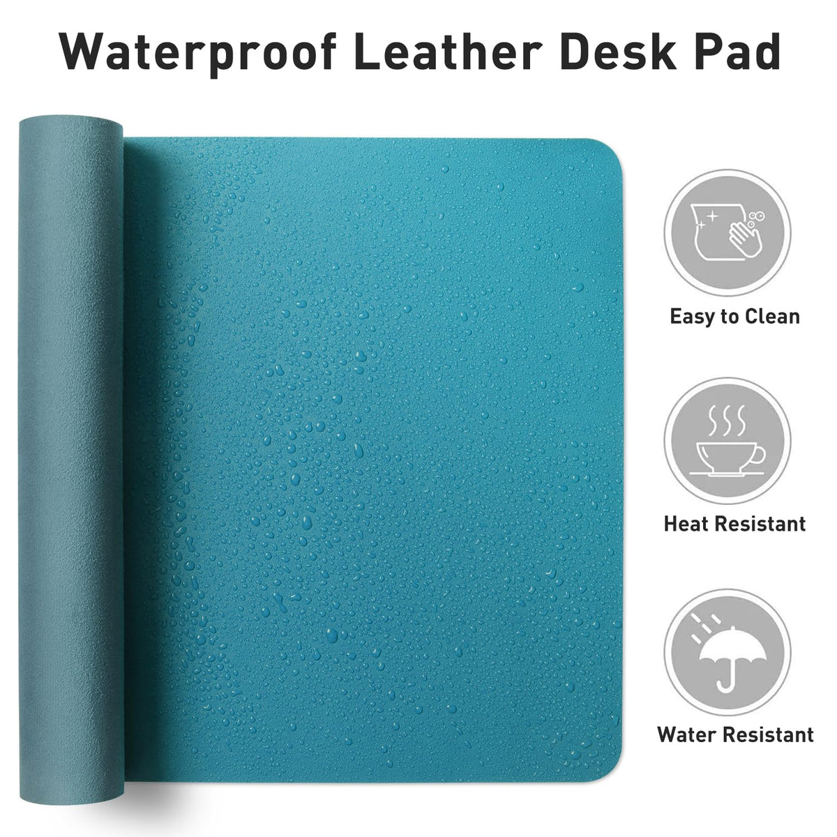 Aothia Leather Desk Pad Protector, Mouse Pad, Office Desk Mat, Non-Slip PU Leather Desk Blotter