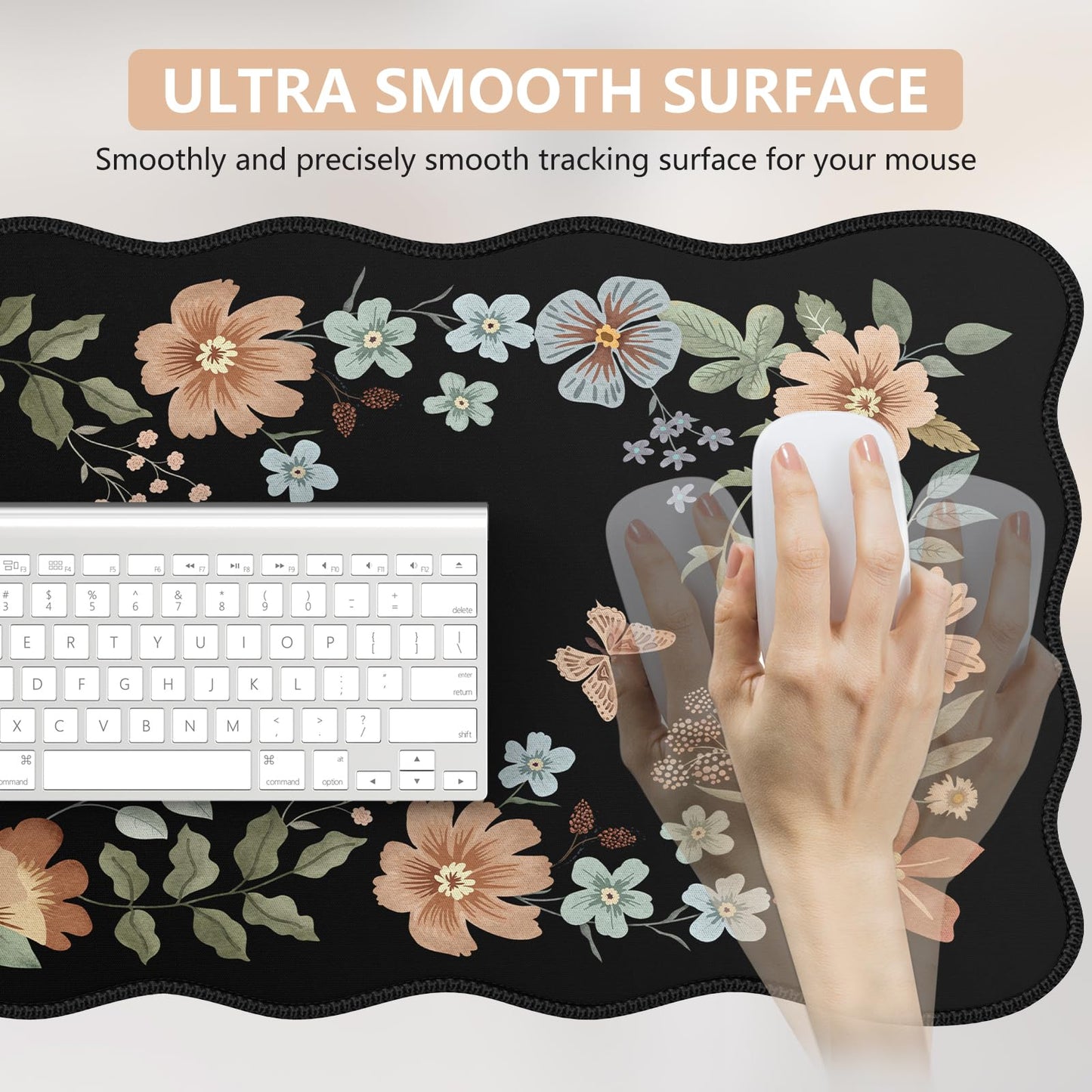 iCasso Desk Matt for Desktop, Black Desk Mat, Cute Desk Pad Mat, XXL Large Mouse Pad for Desk