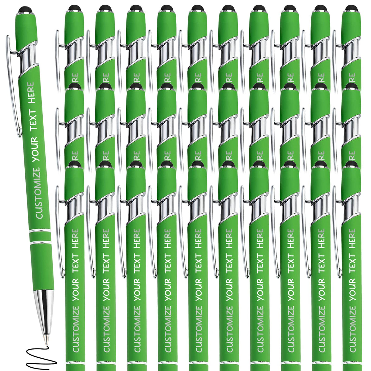 Yananka 36 Pcs Custom Pens with Stylus,Personalized Pens with Free Engraving,Customized Pens with