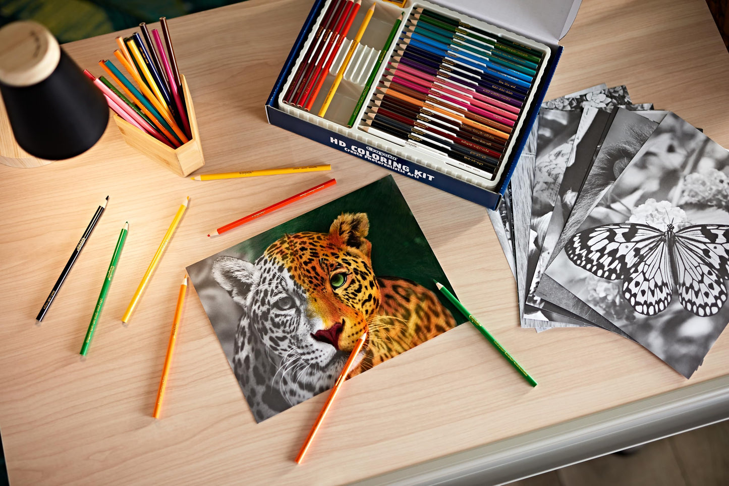 Crayola HD Coloring Kit, 30 Colored Pencils & 20 Adult Coloring Pages, Coloring Set for Adults &