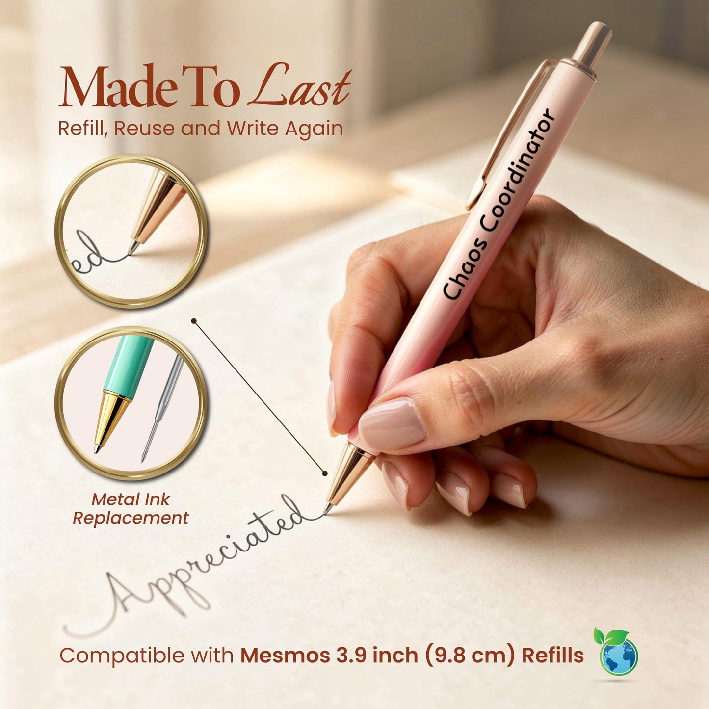 MESMOS 3Pcs Chaos Coordinator Pen Gift Set for Woman, German-Ink & 1mm Swiss-Tip, Chaos Coordinator