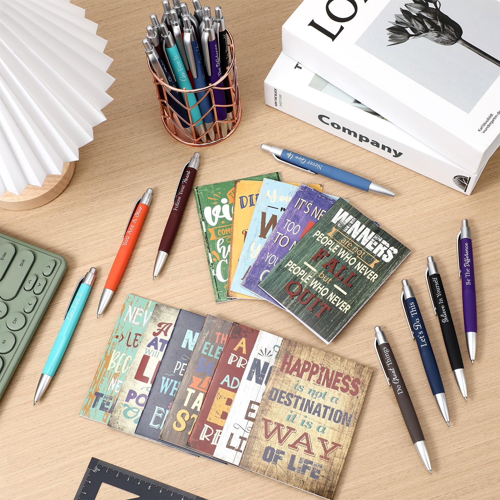 Yeaqee 72 Pcs Motivational Pen Notepad Gifts Bulk Set, Motivational