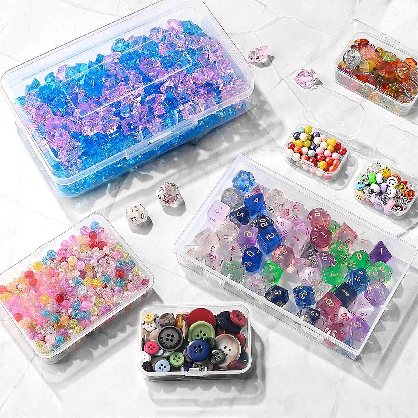 Jutieuo Clear Small Plastic Storage Containers with Lids, 28 Pack