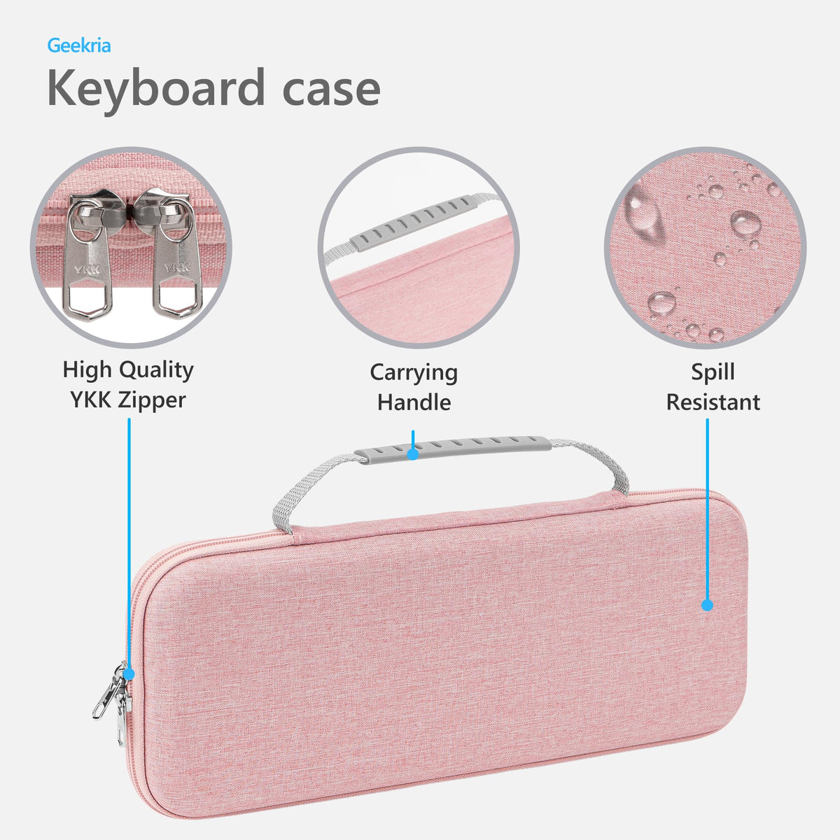 GEEKRIA Hard Shell Travel Carrying Case, Compatible with Logitech K380/k380s Keyboard +M350/M350s