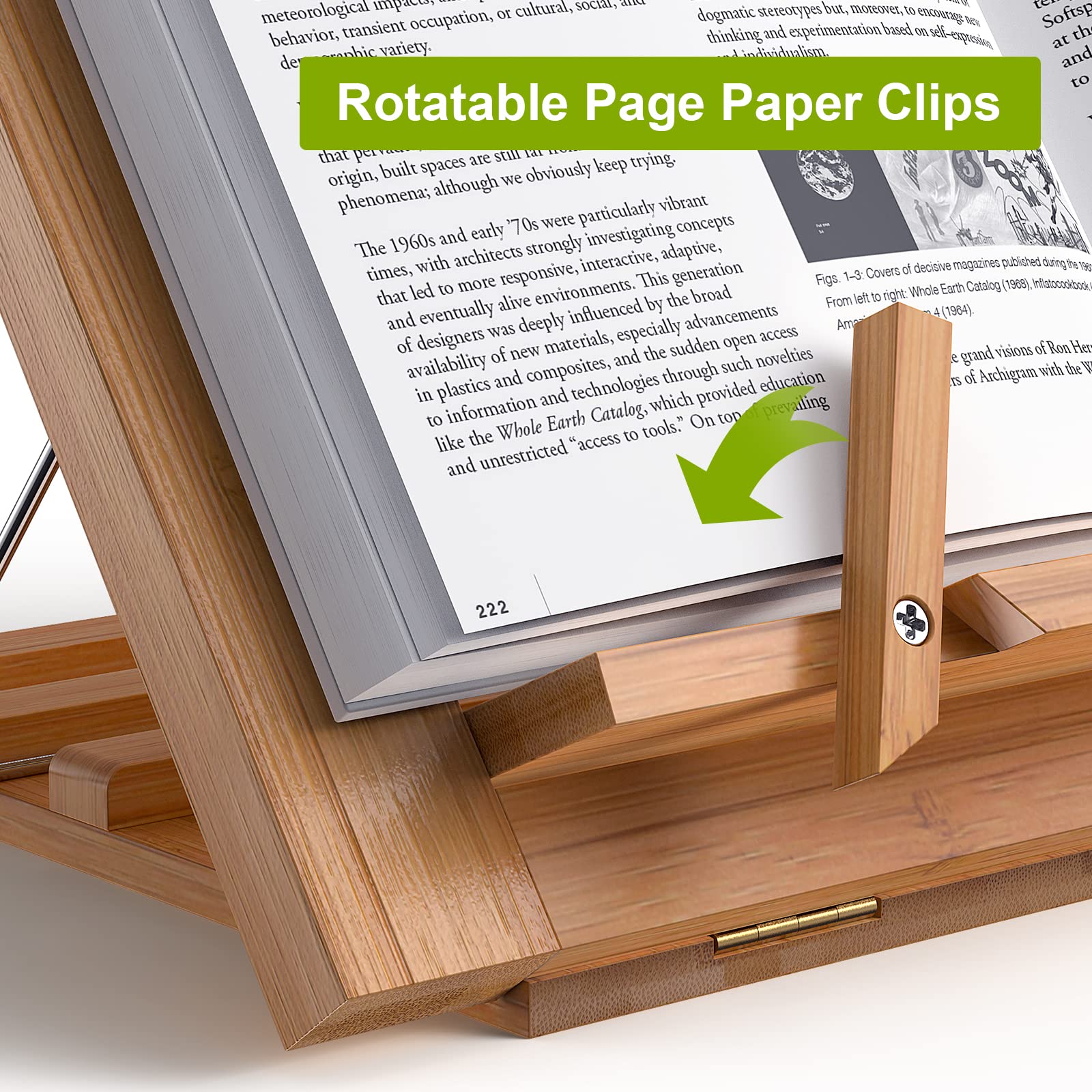 Wooden Desktop Book Stands, Adjustable Book Stand for Reading