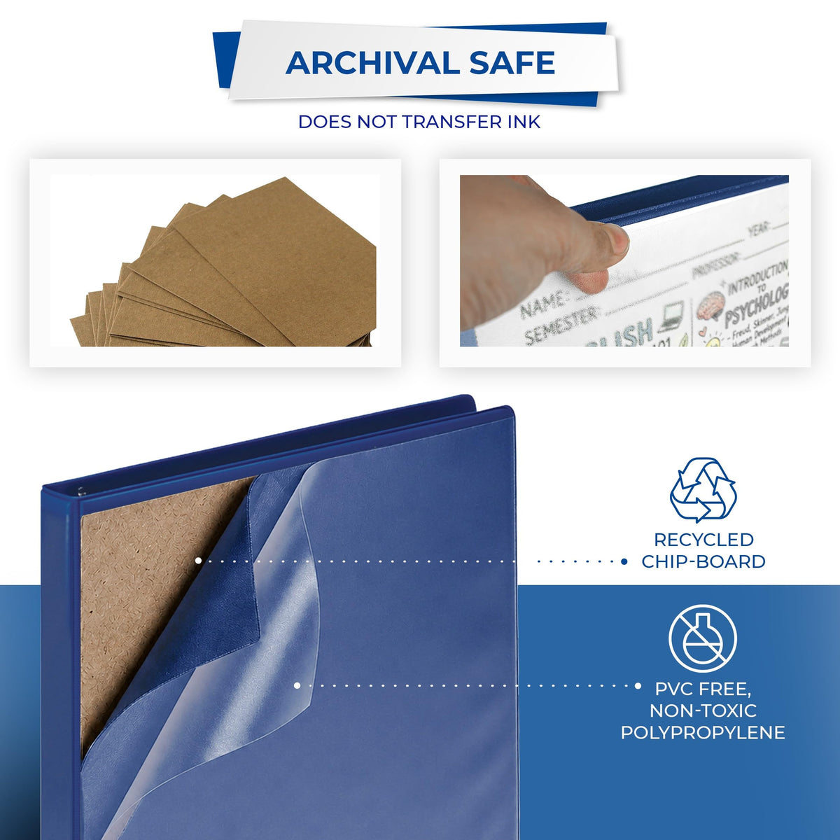 Samsill 0.5 Inch 3 Ring Binder, Economy Round Ring, Clear View Cover, 100 Sheet Capacity - for