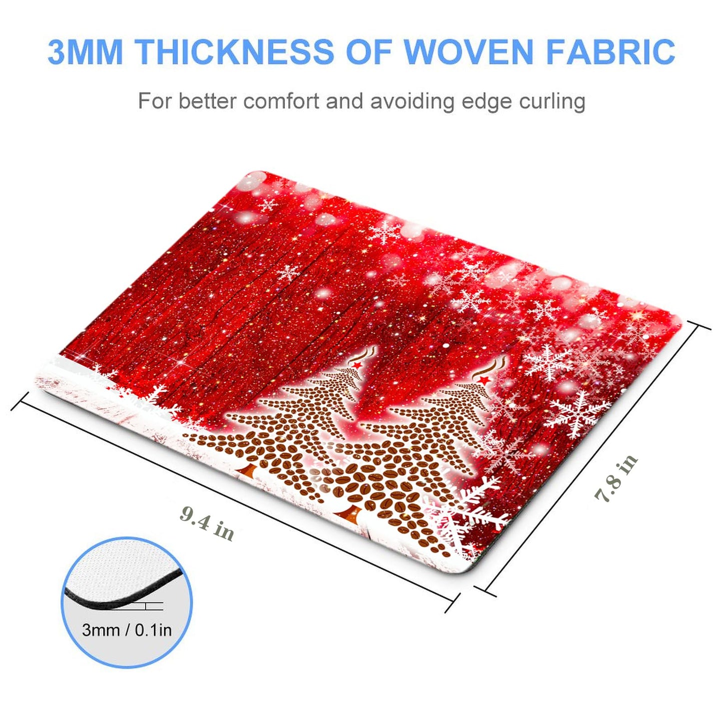 Red Mousepad Bling Mouse Pad Diamond Glitter Sparkle Rose Gold Mousepad Red Christmas Tree Mouse