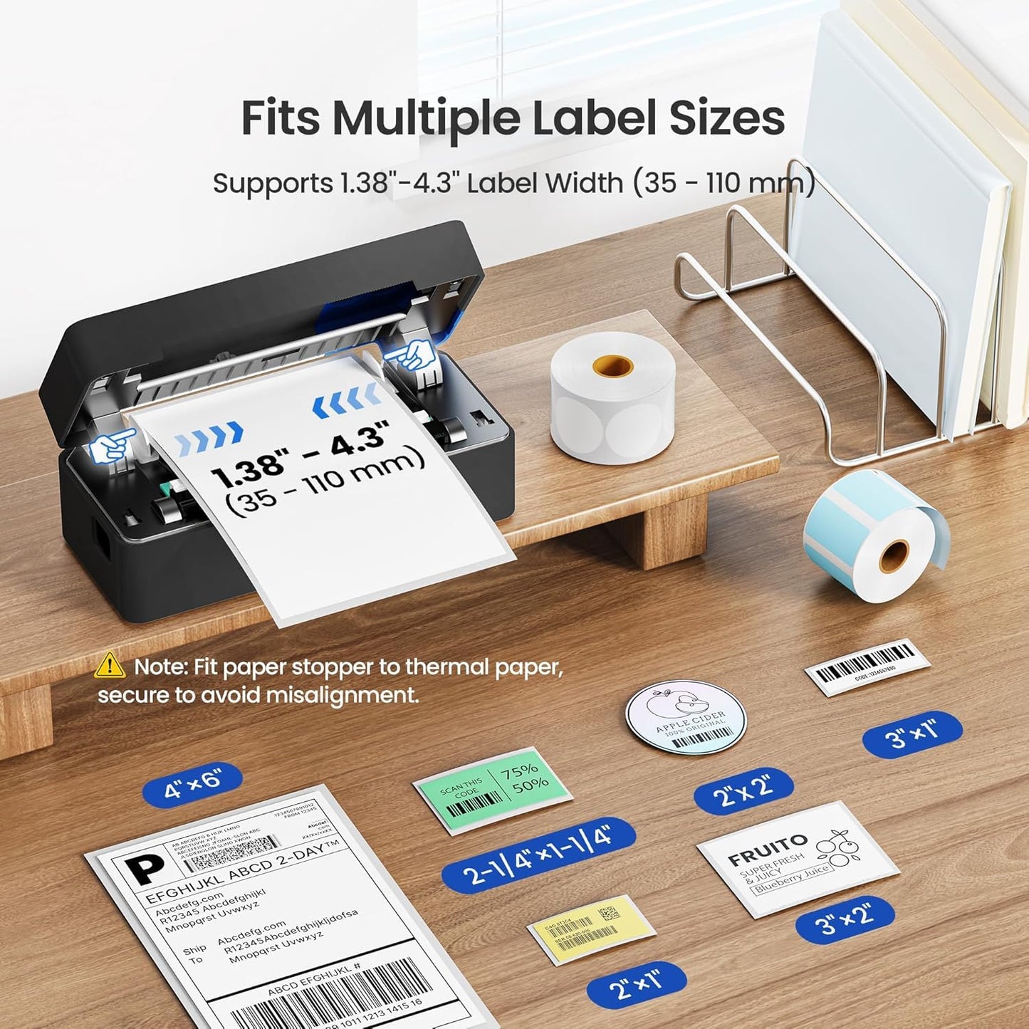 ETIKEZ Bluetooth Thermal Shipping Label Printer, 4x6 Thermal Label Printer