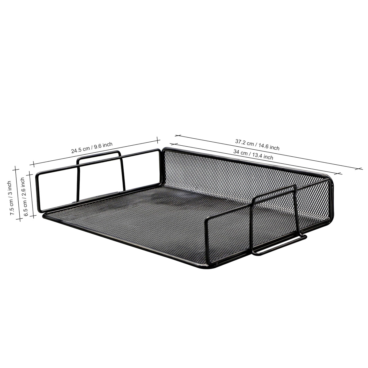 Exerz Letter Trays 4pcs Black Paper Sorters Stackable, 4 Tiers File Trays, Desk Organizer - Metal