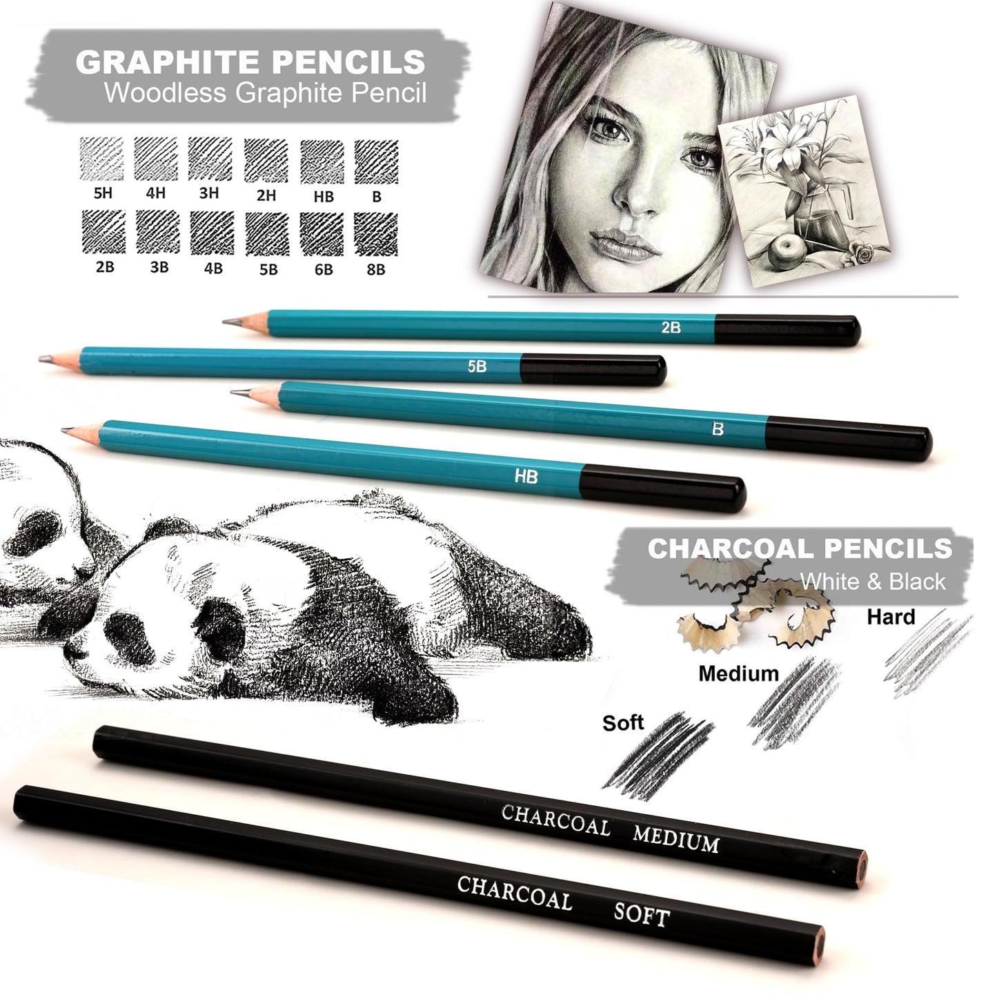 KALOUR 106 Coloring Sketching Kit Set - Art Supplies with Sketchbook & Watercolor Paper - Include