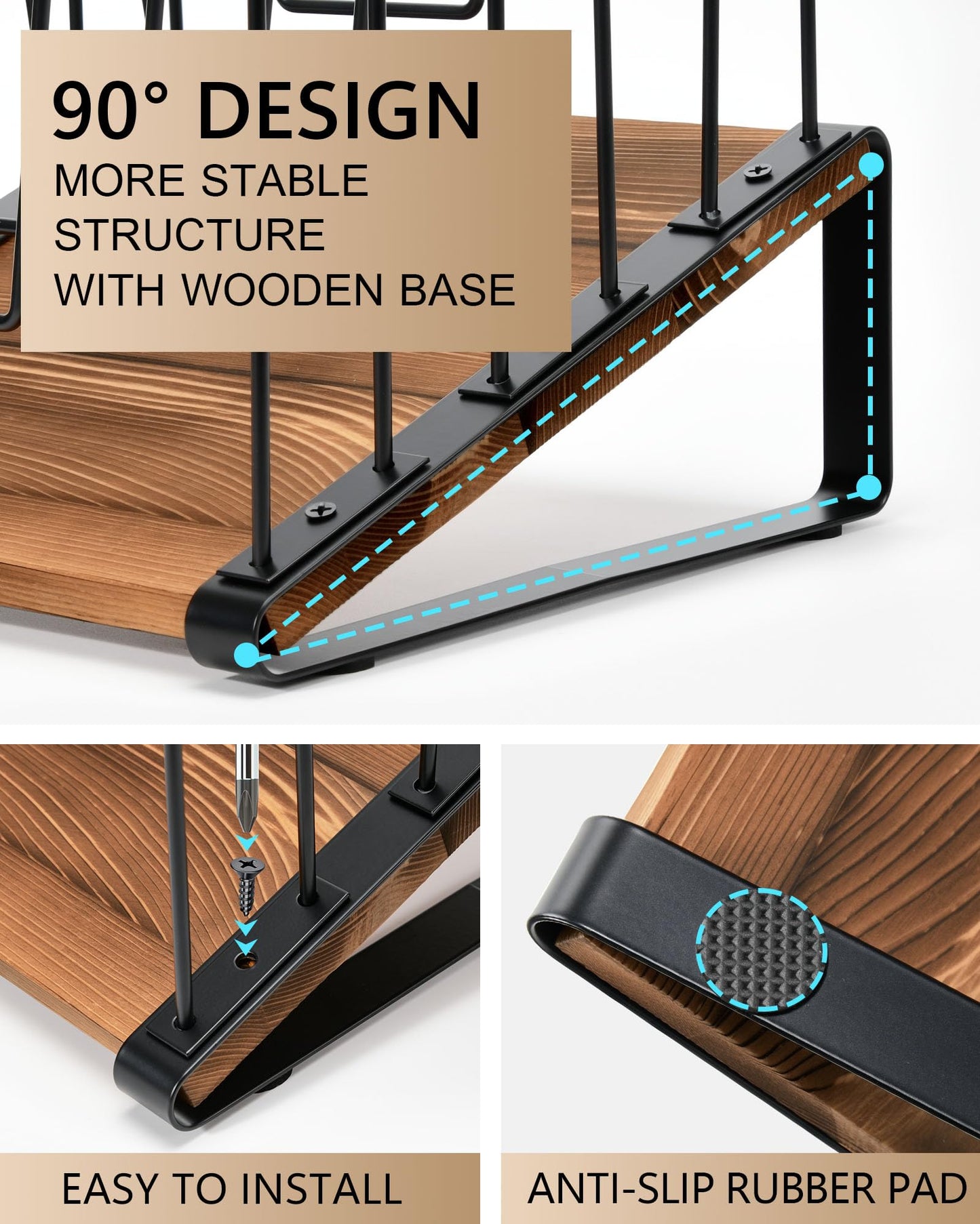 HULISEN Inclined Desk File Organizer, 5-Section Desktop File Folder Holder