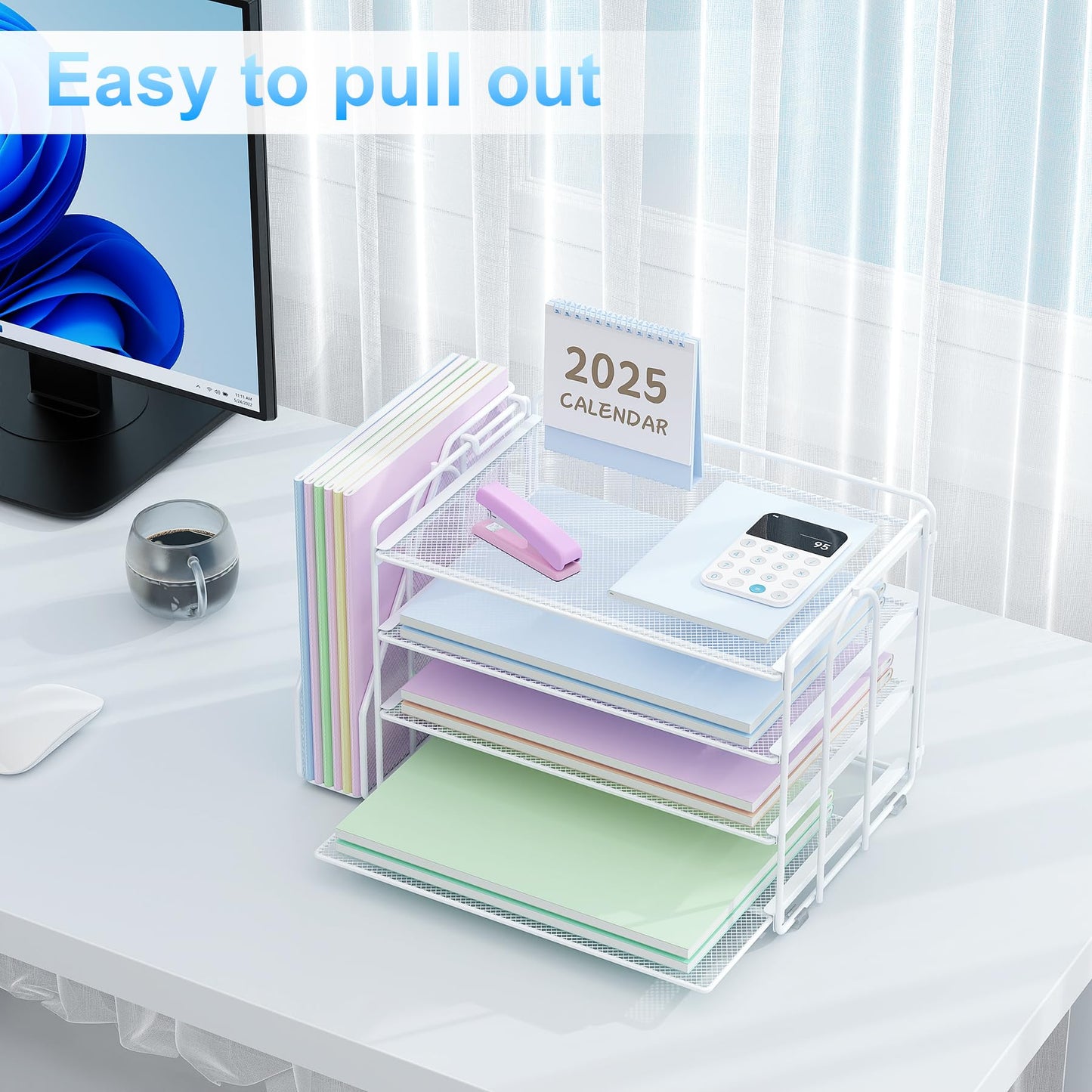 Spacrea Desk Organizers and Accessories, Paper Organizer for Desk with File organizer, Desk