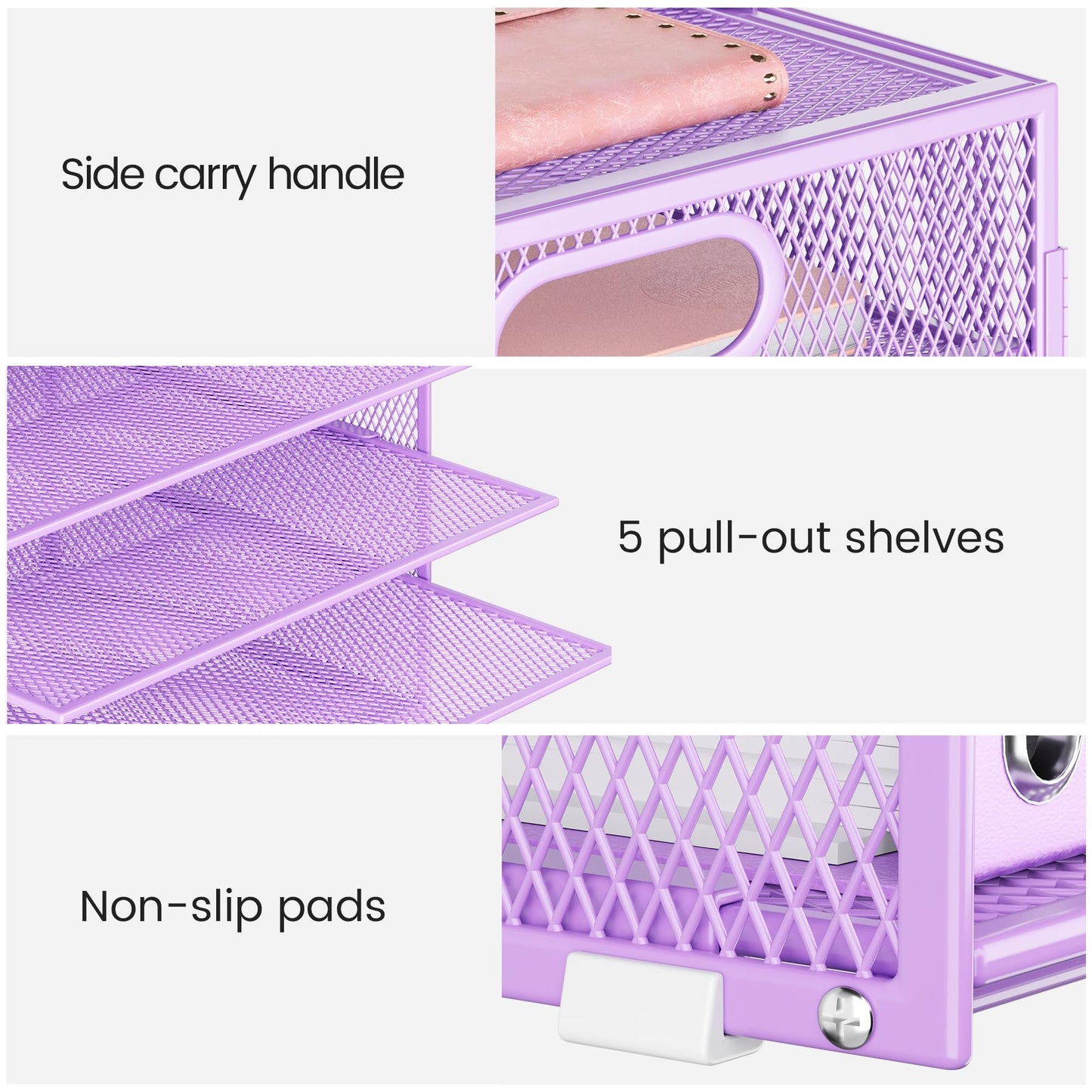 Lavatino 2 Pack 8-Tier Office Desk File Organizer, Letter Tray Paper Organizer with Handle