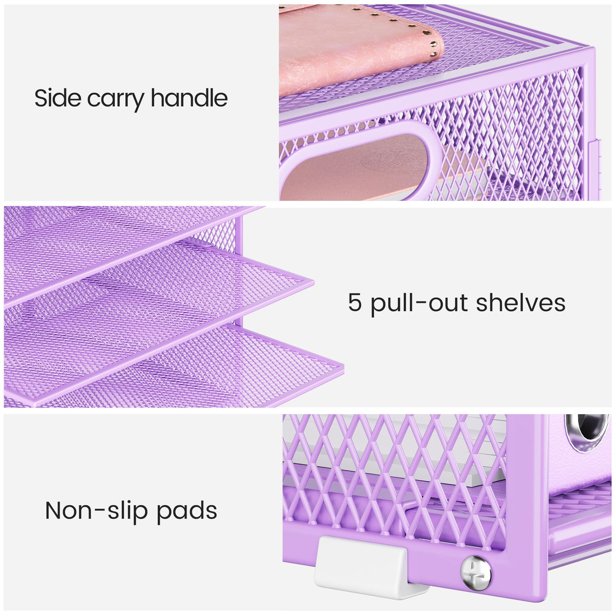 Lavatino 2 Pack 8-Tier Office Desk File Organizer, Letter Tray Paper Organizer with Handle