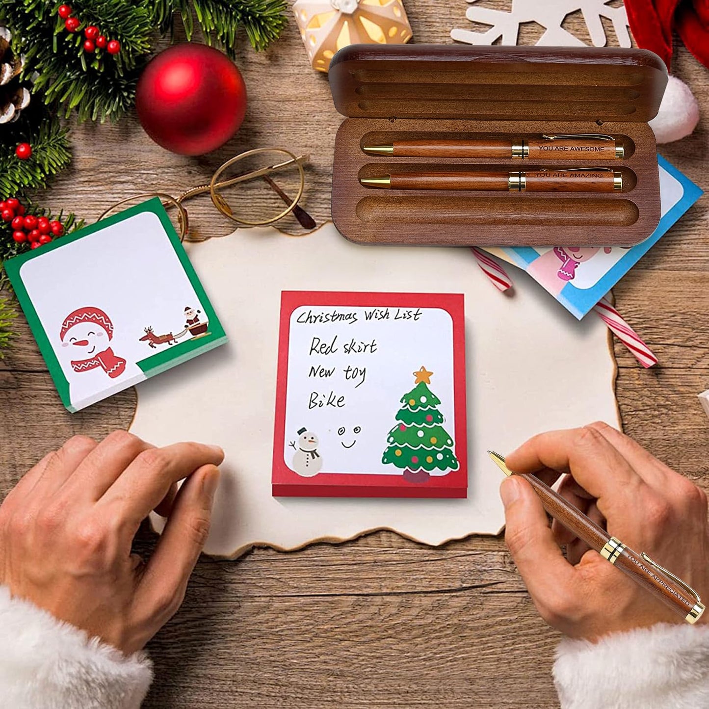Luxury Wooden Pen Set Thank You Gifts for Women Men Friends Teacher Boss
