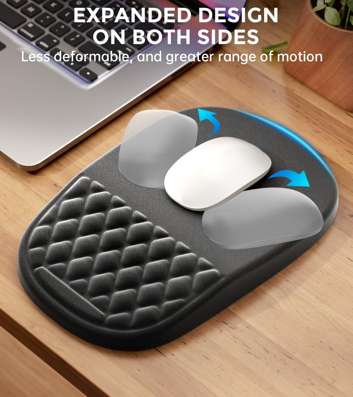 AUEDROT Ergonomic Mouse Pad with Wrist Rest 2 in 1 Mousepad with Wrist Support, Memory Foam Desk
