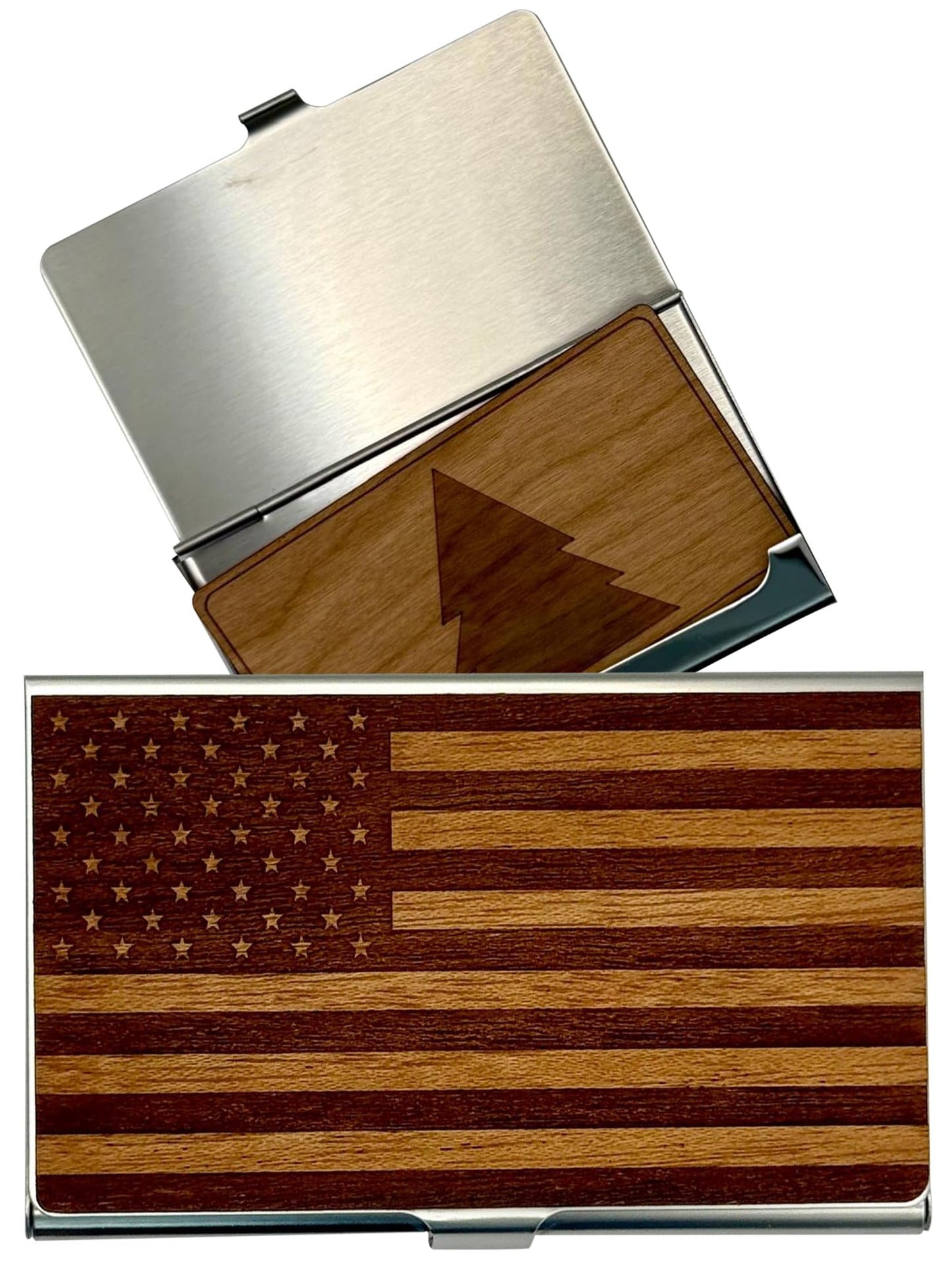 WUDN Handcrafted Wooden Business Card Holder Wallet For Men and Women | Holds Up to 20-25 B-Cards