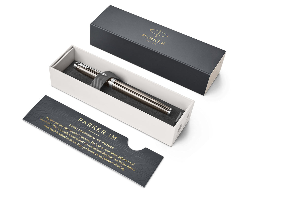 Parker IM Premium Brown, Fountain Pen, Fine Nib with Blue Ink Refill (1931676)